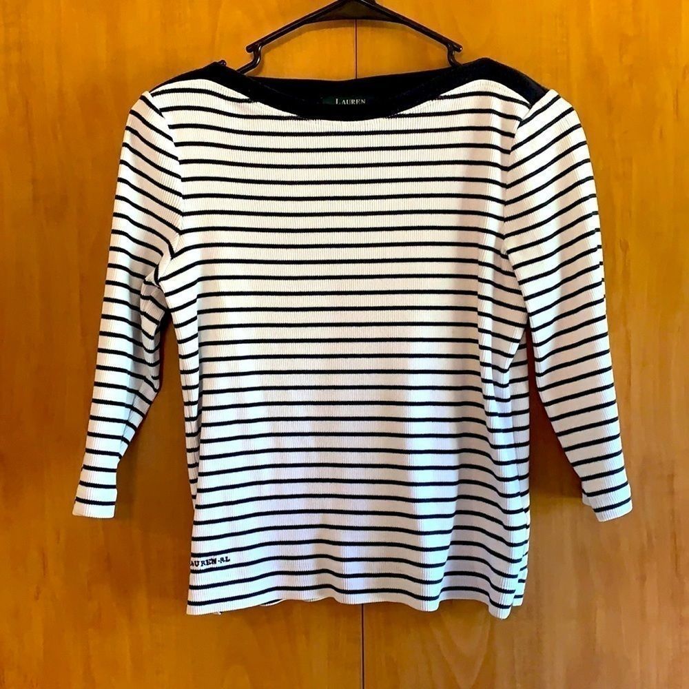 Lauren Ralph Lauren White Black striped shirt